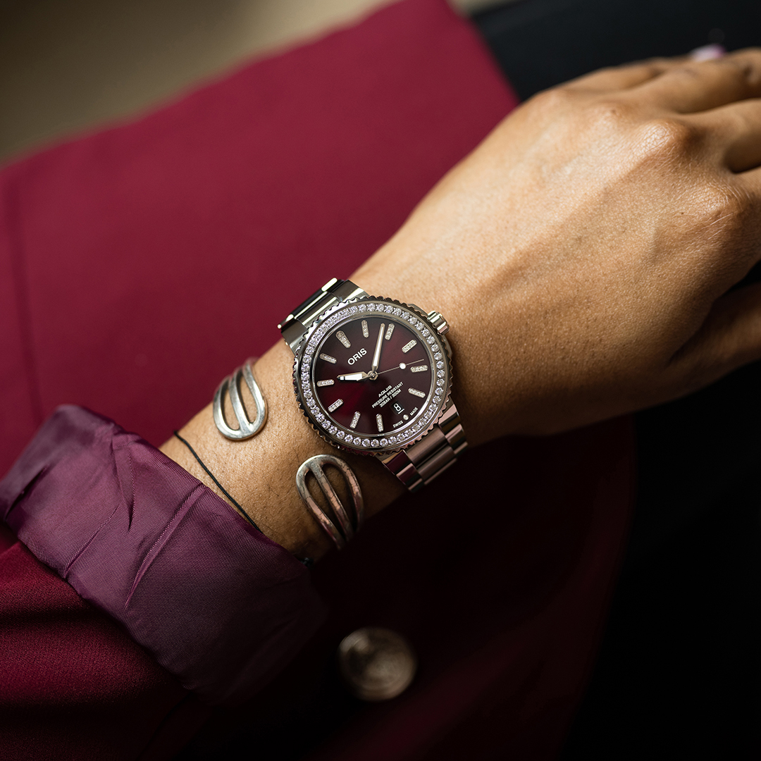 ORIS  Женские швейцарские часы, автоматический механизм, сталь, 41,5 мм